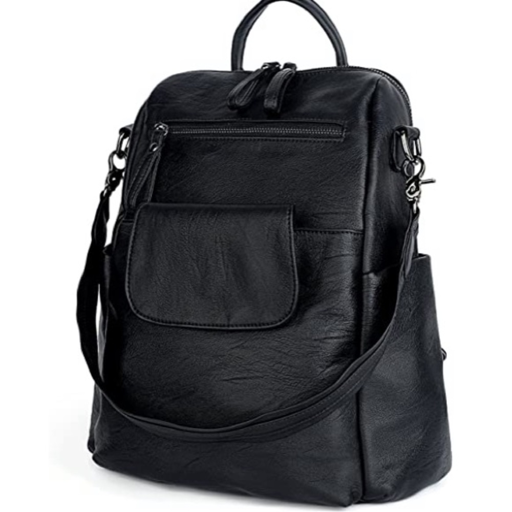 UTO black 3 way backpack, purse, shoulder bag